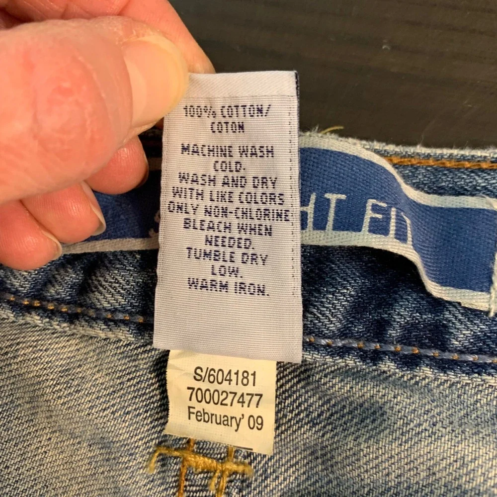 Gap Mens Straight Fit Light Wash Blue Denim Jeans 100% Cotton 35x32 (37x30) 2009